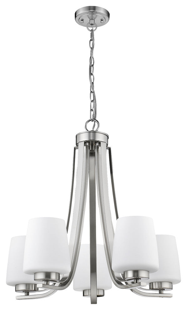 Olivia 5-Light Brushed Nickel Mini Chandelier 22"