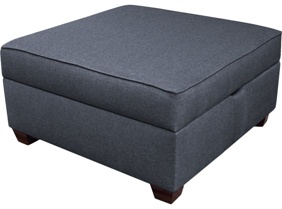 Storage Ottoman, Blue, 36", Blue, 36