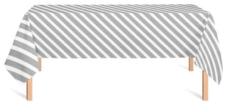 Candy Stripes Gray 58x102 Tablecloth