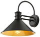 Farmhouse Black 1-Light Gooseneck Wall Sconce With Cone Metal Shade
