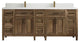 Santa Monica 84 Double Sink Bath Vanity in Graywashed Teak 1.5" White Quartz