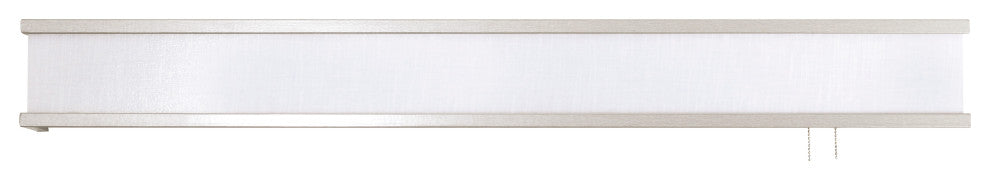 Randolph 50" LED Overbed Wall Light, Satin Nickel, Linen White Shade