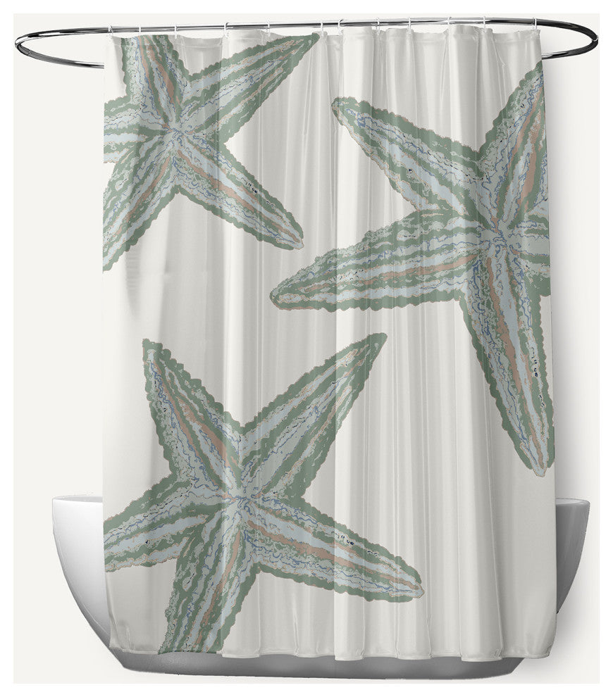 Starfish Constellation Sage 70" w x 73" h Shower Curtain