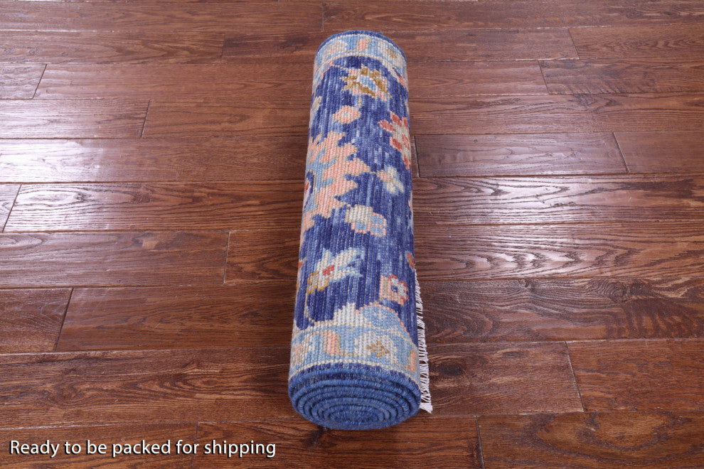 2' 5" X 10' 6" Runner Turkish Oushak Hand-Knotted Wool Rug - Q15917