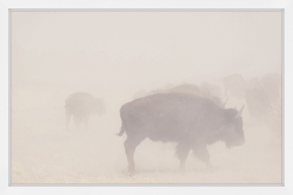 Marmont Hill, "Herd in the Fog" Framed Painting Print, 24x16