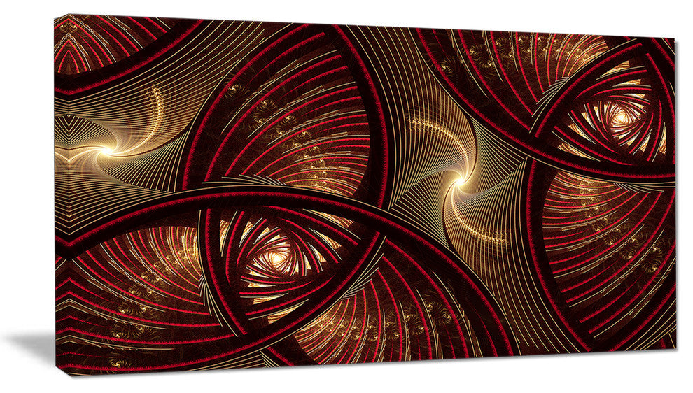 Brown Symmetrical Fractal Pattern, Floral Canvas Art Print, 40x20
