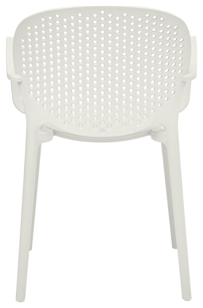 Midcentury Polypropylene Arm Chair, Set of 4, White
