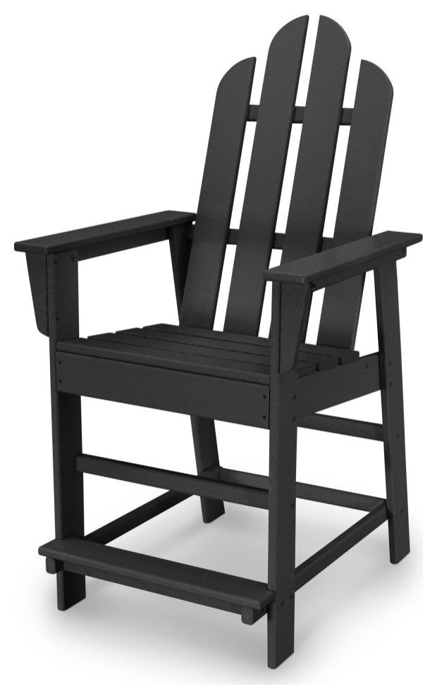 Polywood Long Island Counter Chair, Black