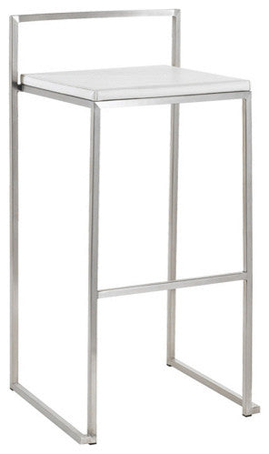 Genoa Bar Stool, White, Bar Height