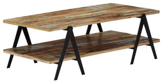 vidaXL Coffee Table End Table with Storage for Living Room Solid Reclaimed Wood