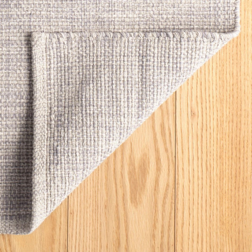 Dash & Albert Marled Grey Handwoven Cotton Rug, Grey, Runner-2'6" x 8'