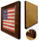 Revolutionary War Military Textured Flag Print With Brown Gold Frame, 19"X27"