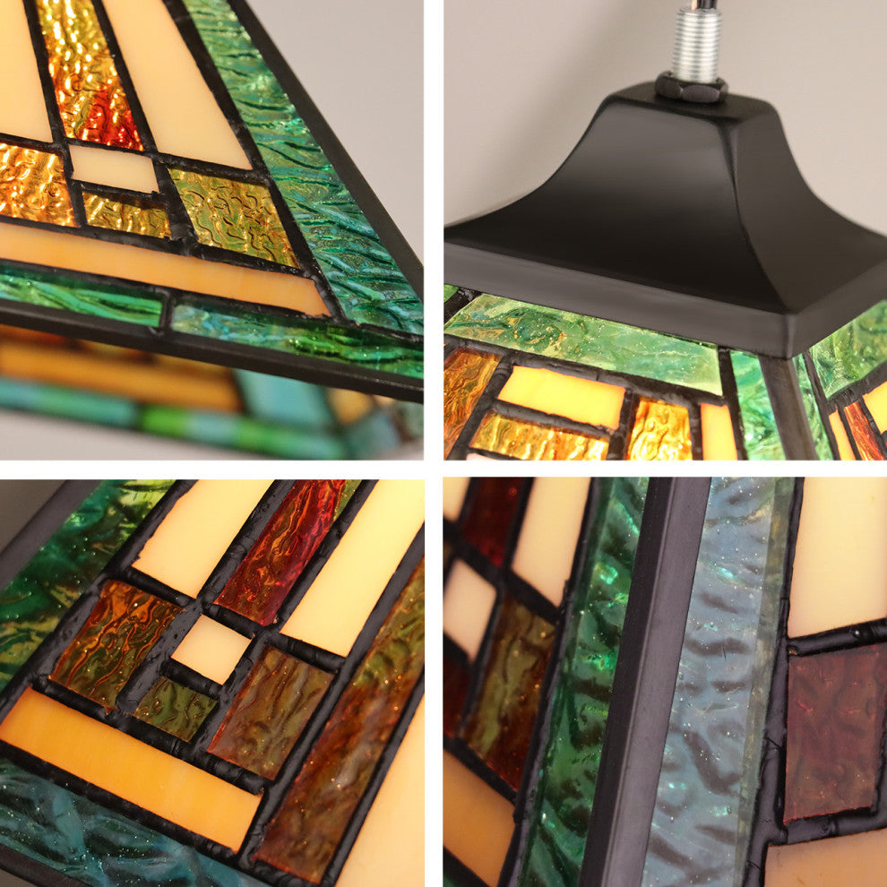 Firman Tiffany 1-Light Mission Ceiling Pendant 12" Shade