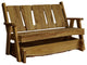 Live Edge Locust Timberland Glider Bench, Mushroom Stain, 5 Foot