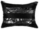 12" X 20" X 5" Black And Silver  Pillow