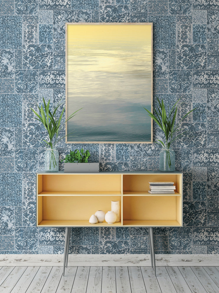Esma Blue Vintage Carpet Wallpaper Bolt