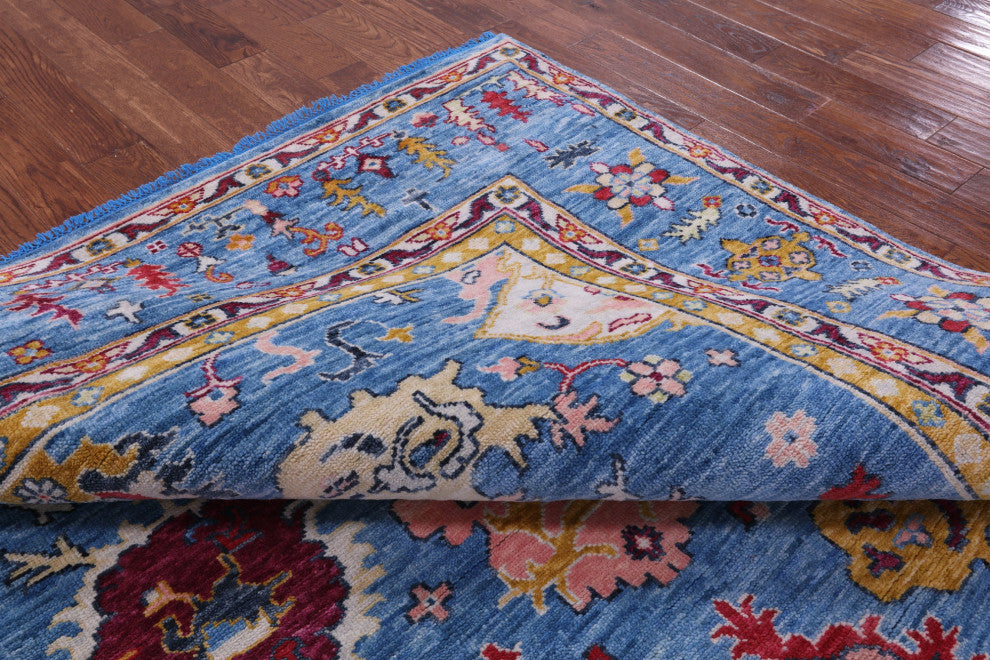 9' Square Handmade Turkish Oushak Wool Rug - Q13318
