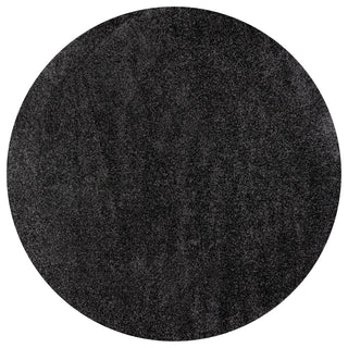 Haze Solid Low-Pile Black 6' Round Area Rug