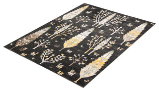 Aqua Pine Area Rug, Black, 5'x7'