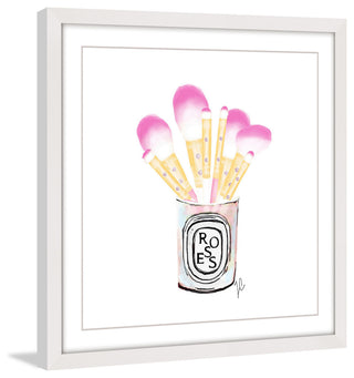 "Makeup Brushes" Framed Painting Print, 18"x18"