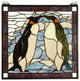 Meyda Lighting 71599 19"W X 19.5"H Penguin Stained Glass Window