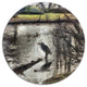 Bird In National Park Watercolor, Landscape Disc Metal Wall Art, 11"