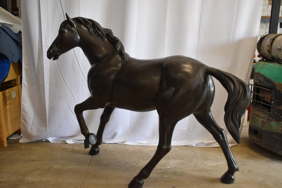 Lifesized Galloping Horse Bronze Statue  77" x 27" x 60"H