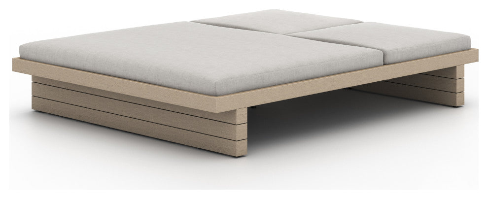 Leroy Outdoor Dbl Chaise Lounge-Brn/Stn