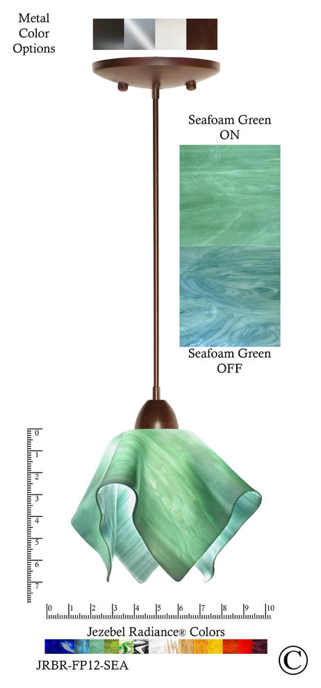 Jezebel Radiance Flame Pendant, Small, Seafoam Green
