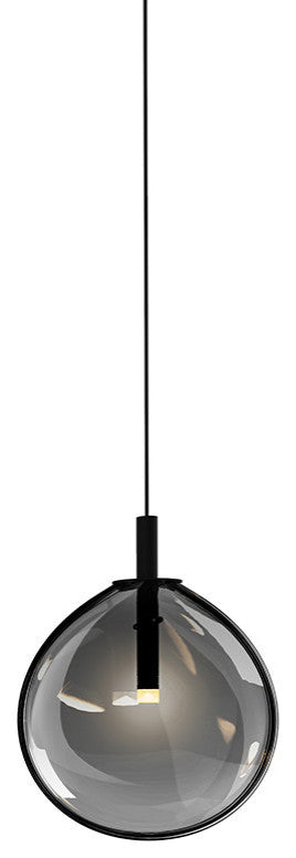 Sonneman 2990-SML Cantina 1 Light 9"W Mini Pendant - Satin Black / Smoke Fade