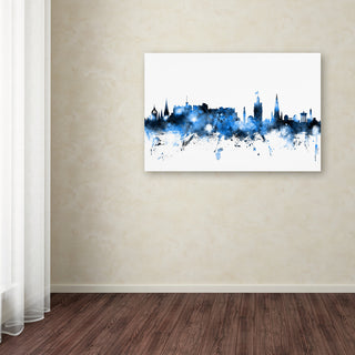 Michael Tompsett 'Edinburgh Skyline White' Canvas Art, 30x47