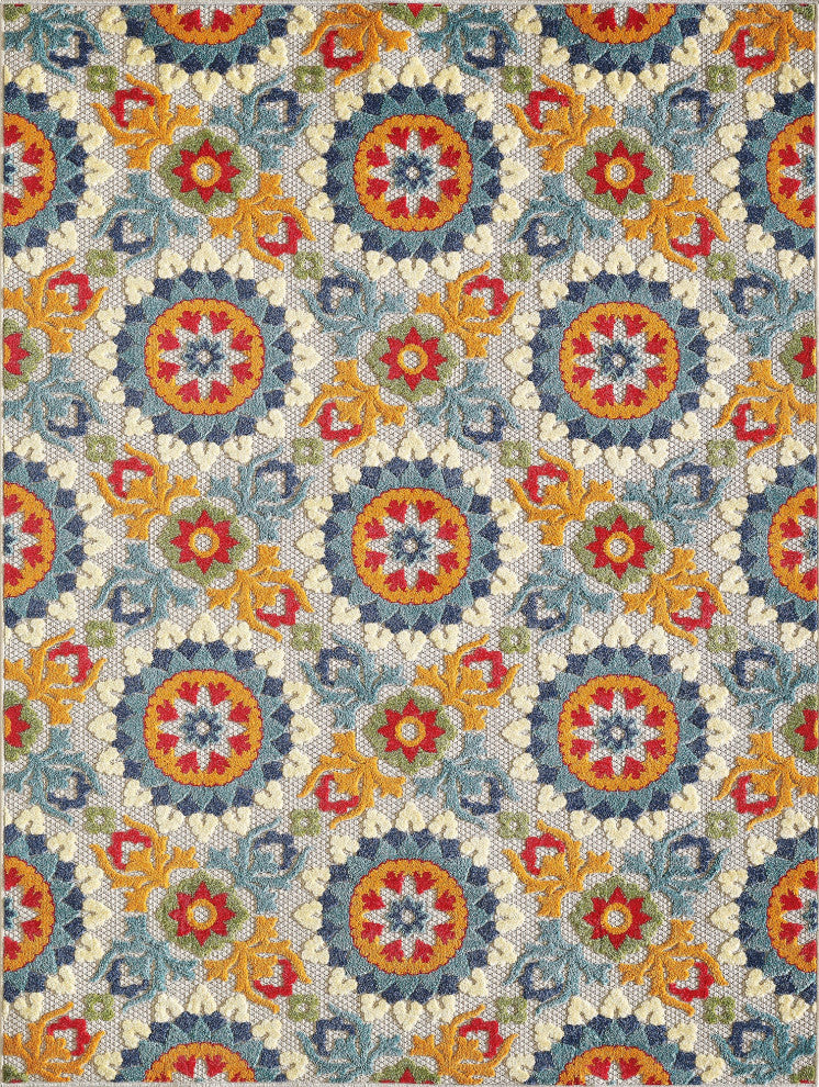 KAS Calla 6931 Ivory/Multi Manor Area Rug, 5'3"x7'