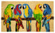 Toffee and Multicolor Parrots Coir Outdoor Doormat 18" x 30"