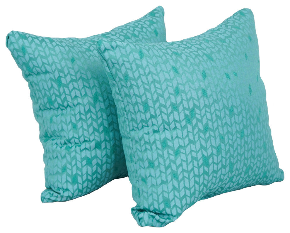 17" Jacquard Throw Pillows With Inserts, Set of 2, Banyan Seagla