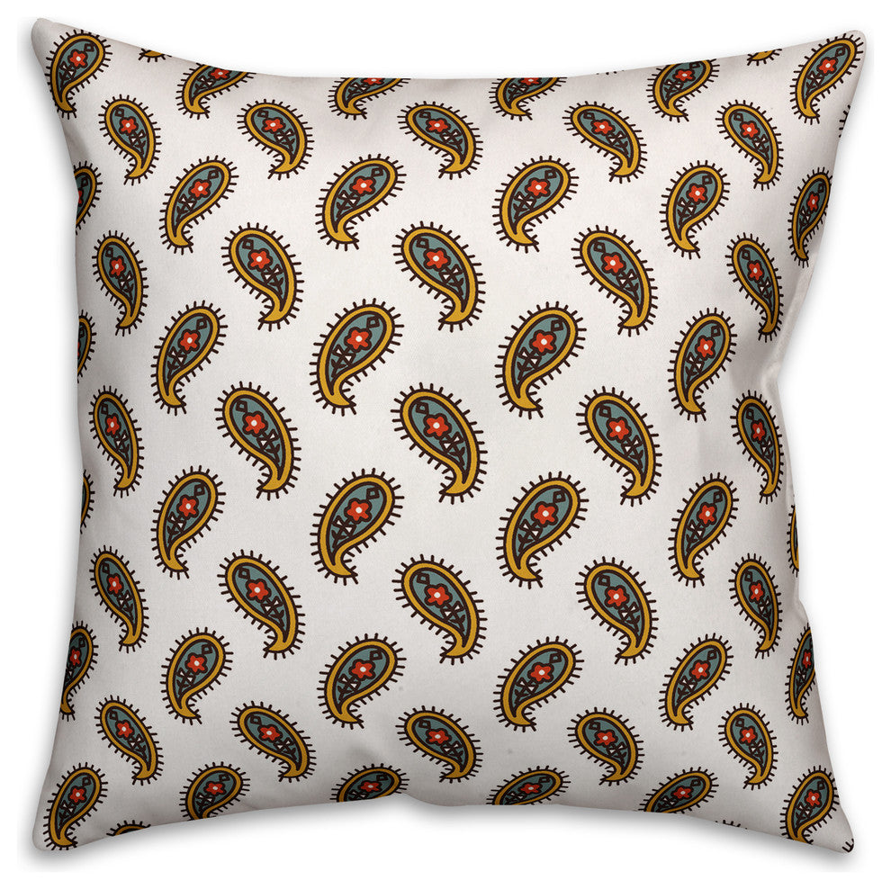 Paisley Pattern Throw Pillow Cover, 18"x18"