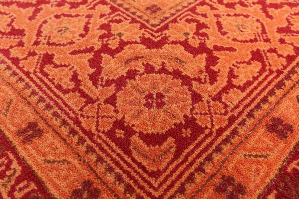 8' Square Wool & Silk Persian Tabriz Hand Knotted Rug - Q13007