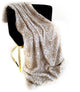Plutus Brown Taupe Savannah Cat Faux Fur Throw Blanket, 102"L x 116"W Cal King