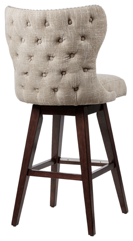 Hancock Wingback 30" Bar Stool, Light Brown