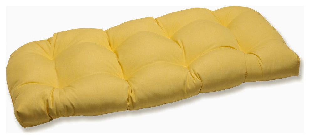 Fortress Canvas Wicker Loveseat Cushion, Yellow