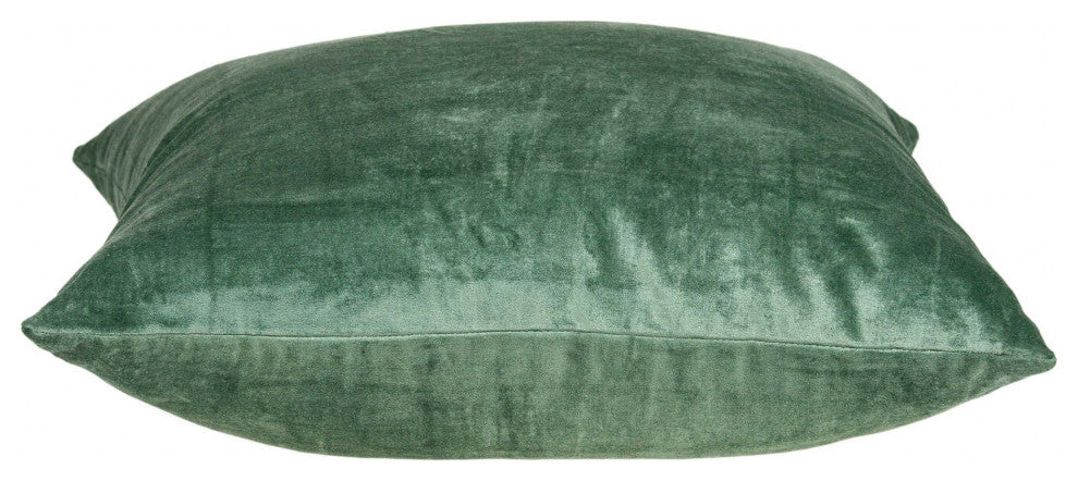 HomeRoots 20" x 0.5" x 20" Transitional Green Solid Pillow Cover