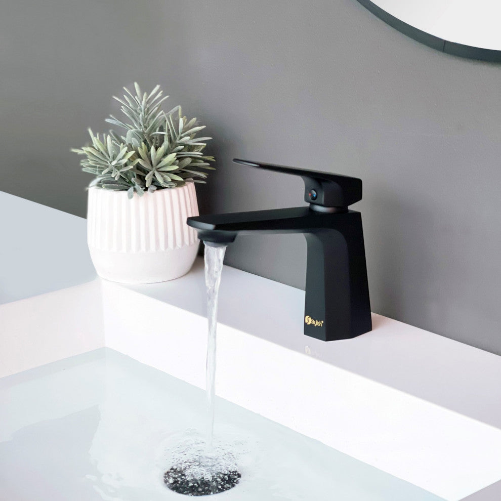 STYLISH Single Handle Bathroom Faucet - Matte Black