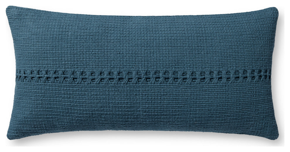 Chris Loves Julia x Loloi Harvey Blue 12'' x 27'' Cover With Down Pillow