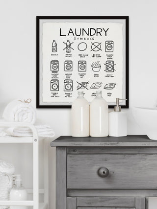 "Laundry Signs" Framed Painting Print, 12x12