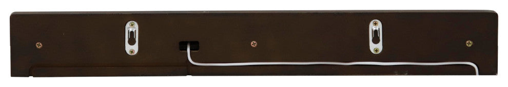30" Rustic Wood Wireless Charging Shelf and Frameless Mirror Set
