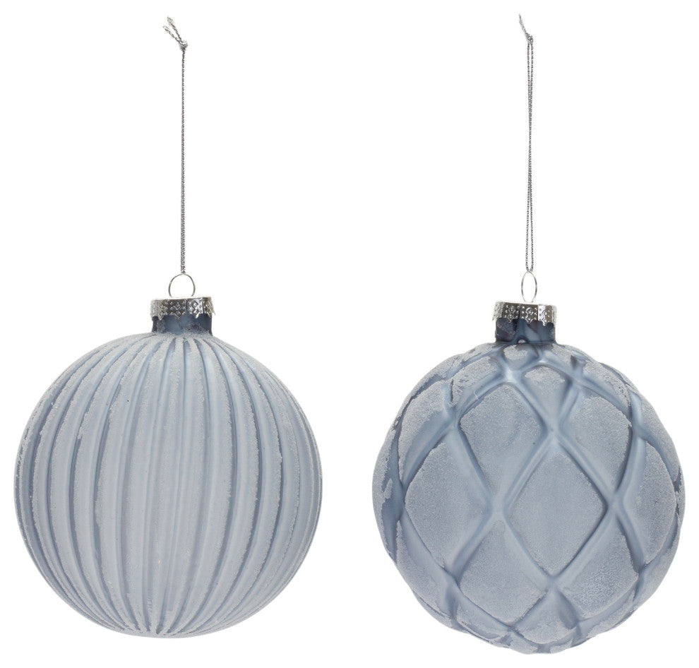 Frosted Glass Ball Ornament, Set of 6