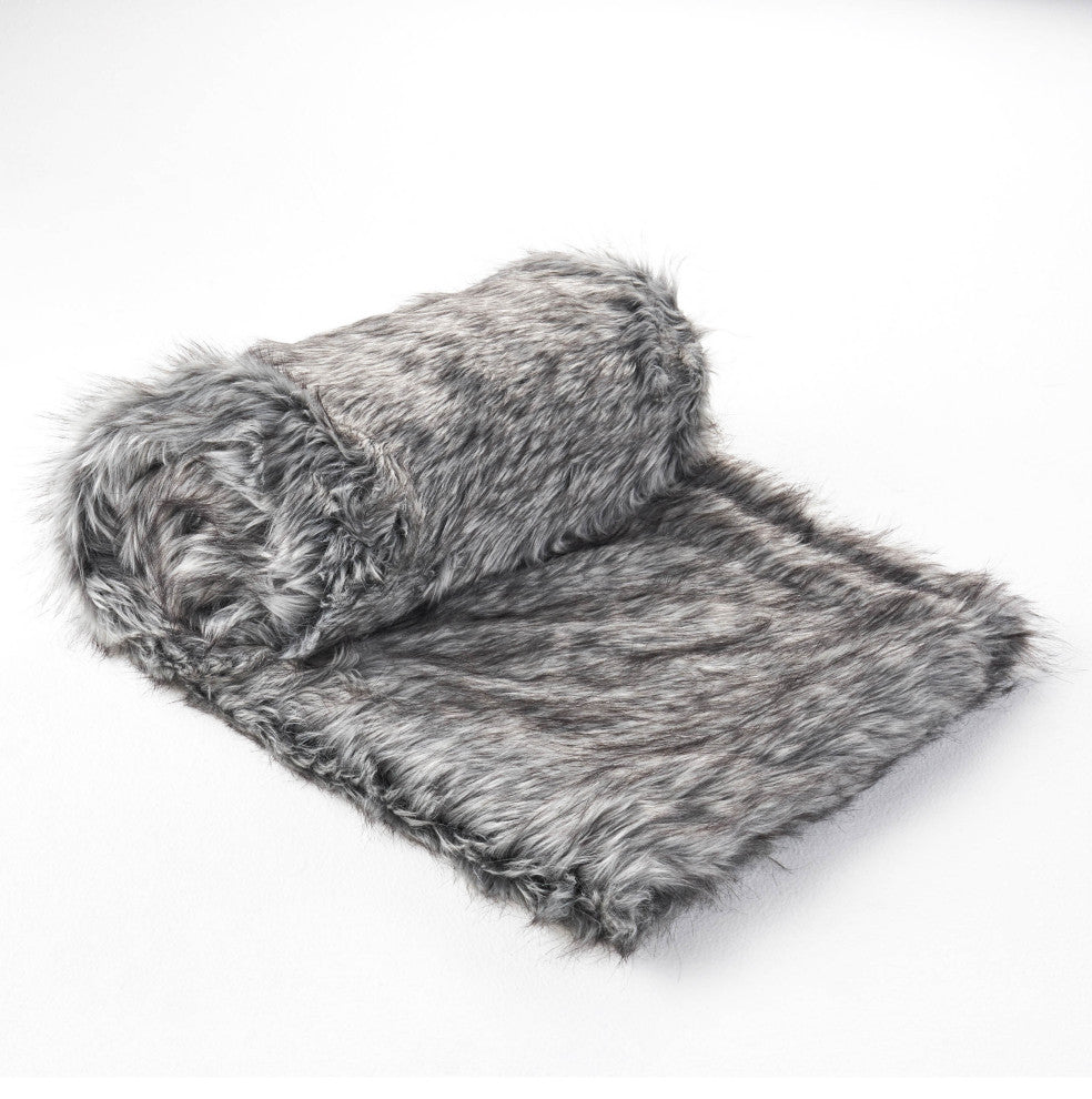 Laraine Streak Faux Fur Throw Blanket