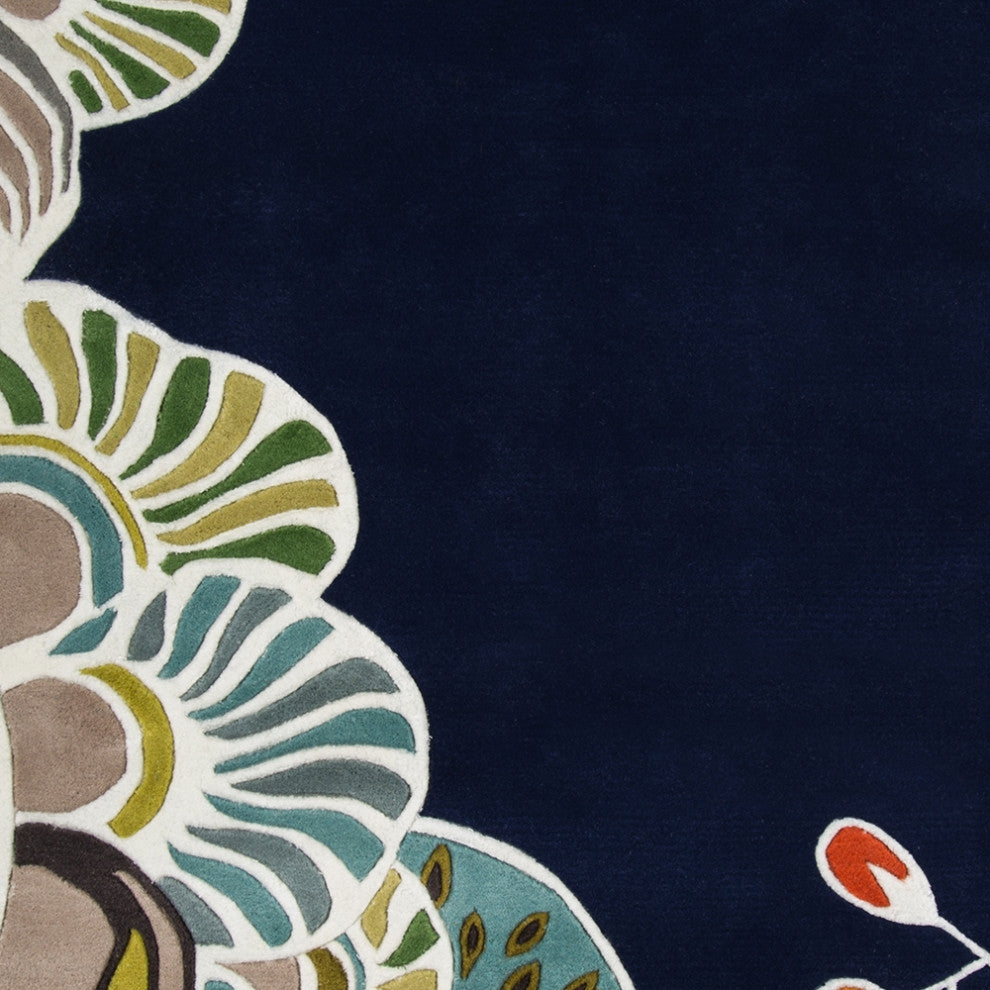 Rug Momeni New Wave, NW146, Navy, 5'9"x5'9" Round, 33446