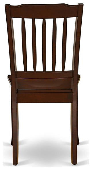 Hlda5-Mah-W 5Pc Round 42"Table And 4 Vertical Slatted Chairs