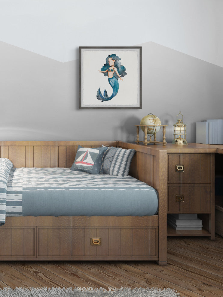 "Mermaid Vibes" Framed Painting Print, 32x32