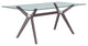 Mid-Century Modern Glass Dining Table, Gray